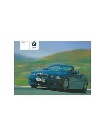 2005 BMW M3 CABRIO INSTRUCTIEBOEKJE ENGELS, Auto diversen, Handleidingen en Instructieboekjes