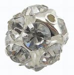 1 x Metalen filigraan kralen zilverkleur met kristal stra..., Ophalen of Verzenden, Nieuw, Kraal