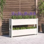vidaXL Plantenbak 112x25x66 cm massief grenenhout wit, 100 cm of meer, Verzenden, Nieuw, 60 cm of meer