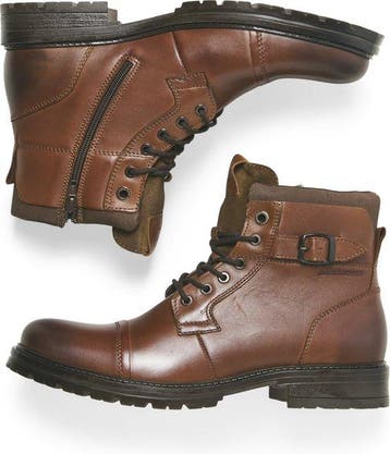 2dekans | Jack & Jones Dexter Leather Boots - - 45, Bruin, Ophalen of Verzenden, Zo goed als nieuw, Jack & Jones