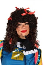 Pietenpruik Bruin Luxe met Rode Strikjes, Verzenden, Nieuw