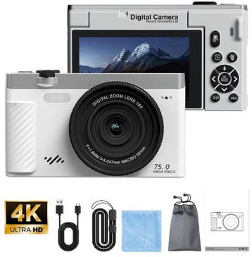 Vizual Digitale Camera 75MP - 4K 30FPS - incl. 32gb SD kaart, Ophalen of Verzenden, Zo goed als nieuw
