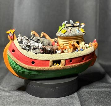 sculptuur, Large Noah’s Ark – German Studio - 25 cm -
