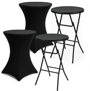 Brixy 2x Stevige Zwarte Statafel + 2x Zwarte Statafelrok, Verzenden, Nieuw