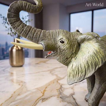 Beeld, XL olifant 33 cm / 3.2 kg. Meesterlijk vervaardigd -