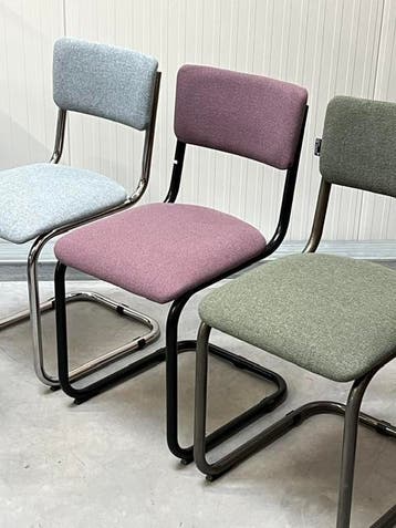 Retro sledestoelen nieuw eetkamerstoelen buisstoel prijs p/s, Ophalen, Overige kleuren, Vintage, Nieuw