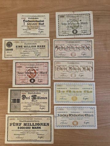 Duitsland. Mark 1923 – Tübingen – Notgeld, Postzegels en Munten