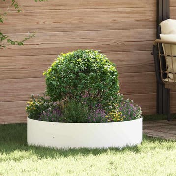 vidaXL Plantenring Wit 80 x 80 x 20 cm Koudgewalst staal, Minder dan 30 cm, Verzenden, Nieuw, Metaal