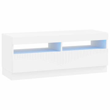 vidaXL LED tv-meubel Wit Bewerkt hout, Minder dan 50 cm, Verzenden, Nieuw, Minder dan 100 cm