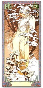 Marie Alphonse Mucha - “Winter Il, 1896“. Gesigneerd in de