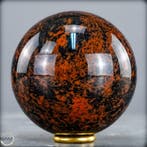 Majestueuze mahonie-obsidiaanbal Kugel, Mexico- 609.77 g