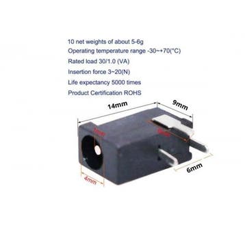 Dc Power Jack Socket Connector - chassis printmontage deel, Verzenden, Nieuw