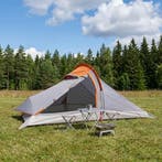 vidaXL Backpacking Tent Grijs en Oranje 4-persoons, Verzenden, Nieuw, Tot en met 2