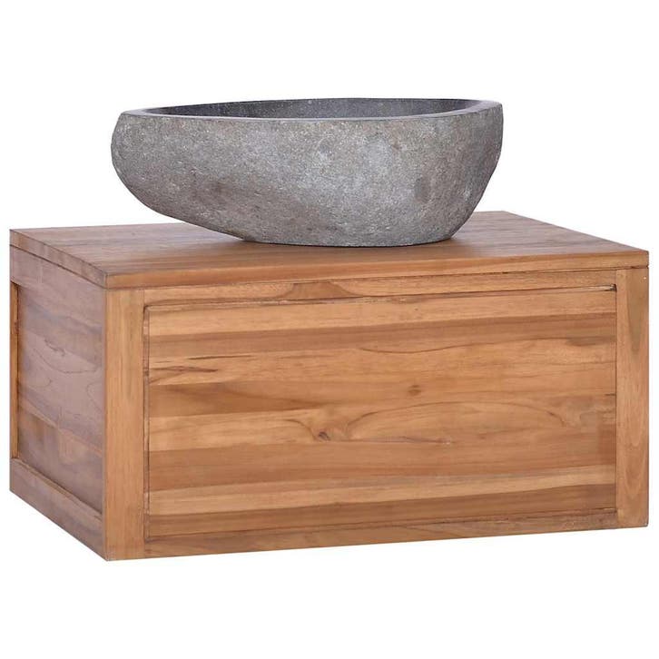 vidaXL Badkamerwandkast 60x45x30 cm massief teakhout, Huis en Inrichting, Kasten | Overige, Nieuw, Verzenden