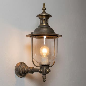 Bronzen buitenlamp Lindau staand L Buitenverlichting, Overige materialen, Verzenden, Wandlamp, Nieuw