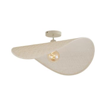 Japandi plafondlamp beige organisch 65cm - Hat, Verzenden, Nieuw