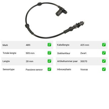 ABS-sensor Vooras Opel Meriva 1.4 16V Twinport LPG, Verzenden, Nieuw, Opel