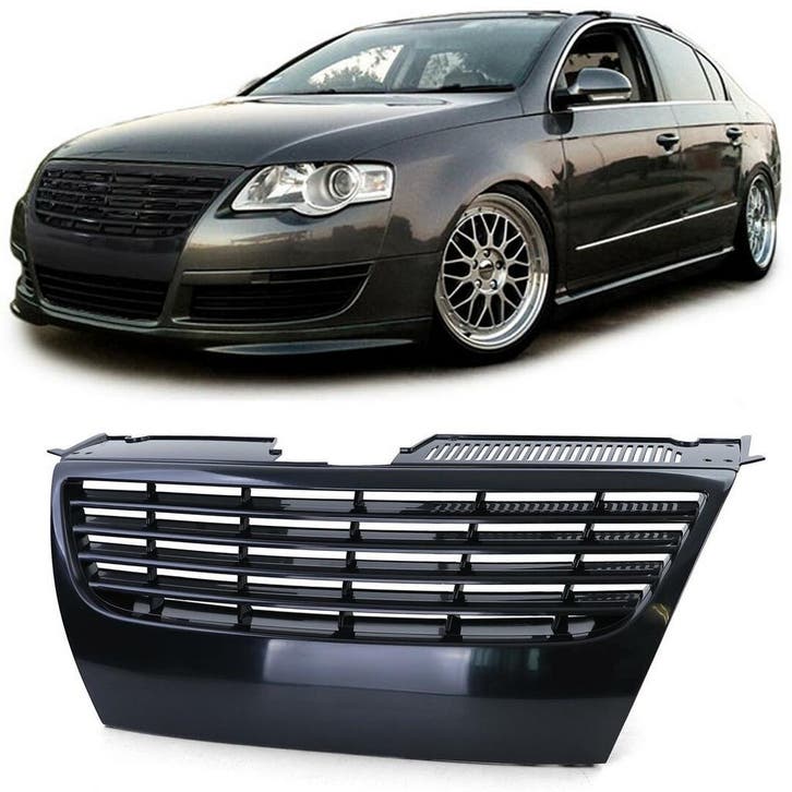Zwarte Gril Zonder Logo Volkswagen Passat B6 2005-2008 RL571, Auto-onderdelen, Carrosserie en Plaatwerk, Nieuw, Volkswagen, Voor