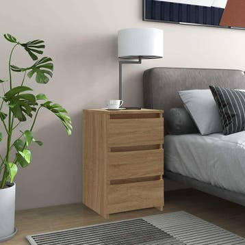 vidaXL Nachtkastje 40x35x62,5 cm bewerkt hout sonoma, Minder dan 45 cm, Verzenden, Nieuw, 55 tot 70 cm