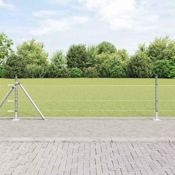 vidaXL zeshoekig gaashek met betonnen voetstuk 50 x 0,5 m, Tuin en Terras, Verzenden, Nieuw, IJzer