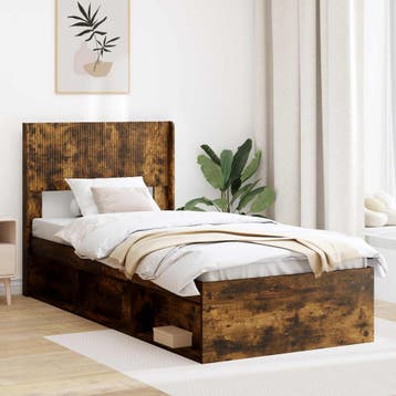 vidaXL Hoofdbord Gerookt eiken PB, Verzenden, Nieuw, Bruin, Hout