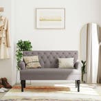 vidaXL Bankje met rugleuning 120x62x75,5 cm stof taupe, Huis en Inrichting, Banken | Bankstellen, Verzenden, Nieuw, Stof
