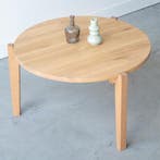 Rondure - eikenhouten ronde salontafel licht hout, Huis en Inrichting, Tafels | Salontafels, 50 tot 100 cm, Nieuw, Landelijk, Minder dan 50 cm