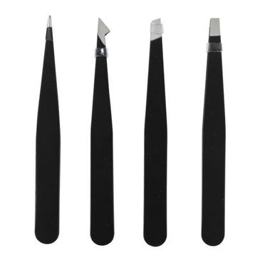 Benson 4-delige pincet set - veelzijdig - zwart - 9 cm, Ophalen of Verzenden, Nieuw