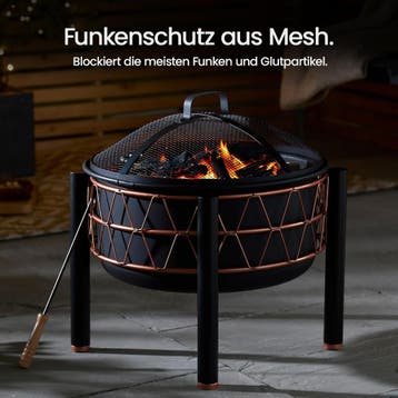 Vuurschaal - Vuurkorf - 50 cm - Zwart - Vonhaus, Verzenden, Zo goed als nieuw