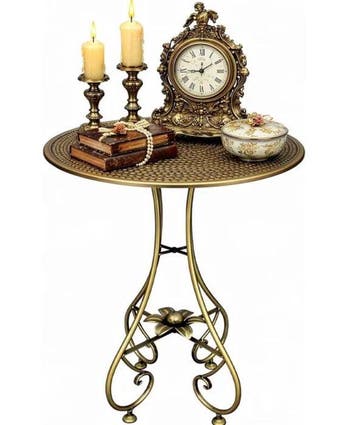 Hand painted brass color iron table - Salontafel - IJzer,, Antiek en Kunst