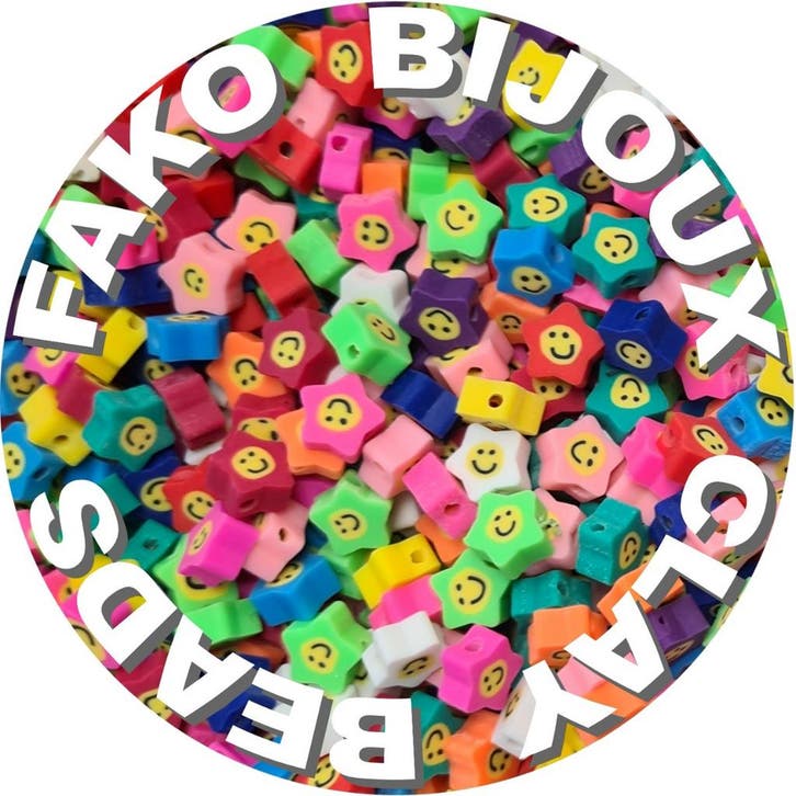 Fako Bijoux - Klei Kralen Sterretjes Smiley / Emoji -, Hobby en Vrije tijd, Kralen en Sieraden maken, Verzenden