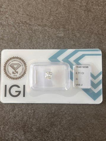 1 pcs Diamant (Natuurlijk) - 0.71 ct - Radiant - G - VVS2 -, Sieraden, Tassen en Uiterlijk, Edelstenen, Nieuw