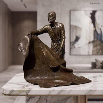 Beeld, Arabische Heer 20.5 cm - 20.5 cm - Brons, Antiek en Kunst