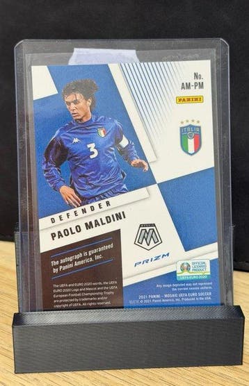 2020 Panini Mosaic Paolo Maldini AM-PM Gesigneerde kaart,, Nieuw