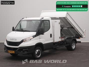Iveco Daily 35C16 3.0L Kipper met Kist 3500kg trekhaak Airco, Gebruikt, Euro 6, Iveco, Wit