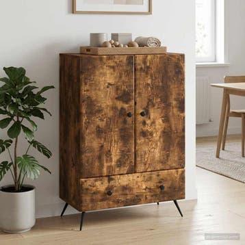 vidaXL Dressoir Gerookt eiken 66 x 34,5 x 95 cm Bewerkt hout, Verzenden, Nieuw, Overige houtsoorten, Minder dan 50 cm