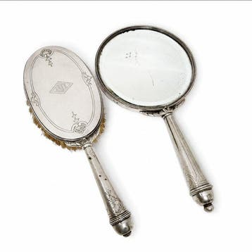 Handspiegel - Zilver, Antiek en Kunst