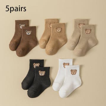 5/10 Paar Babysokjes met Schattige Beer - Zacht, Ademend & C, Kinderen en Baby's, Verzenden, Nieuw