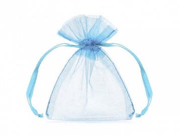 Organza zakjes lichtblauw 7,5x10cm (10st), Ophalen of Verzenden, Nieuw