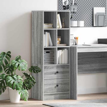 vidaXL buffetkast met lade Grijs Sonoma 45,5 x 34 x 127 cm, Huis en Inrichting, Minder dan 50 cm, Verzenden, 100 tot 150 cm, Nieuw