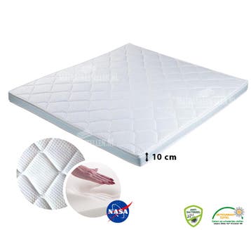 Tencell topper NASA - 10cm - 140/190, Verzenden, Nieuw, Wit, Overige typen