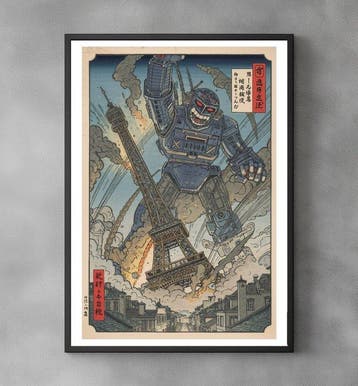 Sato Hageshi - Speelgoed - Titan Over the Eiffel Tower - Tin