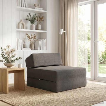 vidaXL Vouwbare Bankbed Donkergrijs 60 x 70 x 41 cm Stof, Verzenden, Nieuw, Stof, Minder dan 150 cm