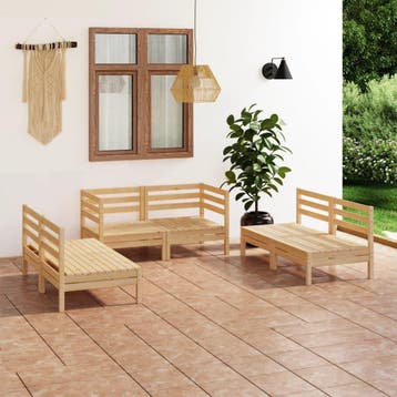 vidaXL 6-delige Loungeset massief grenenhout, Verzenden, Nieuw, Loungeset