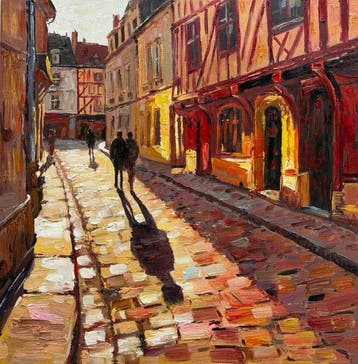 Néo Pablo - Cobblestones Memories – 100% original Painting