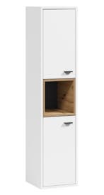 Badkamerkast Oliver 30 x 30 x 131 cm Wit / Eiken Kolomkast, Verzenden, Nieuw, (Half)hoge kast