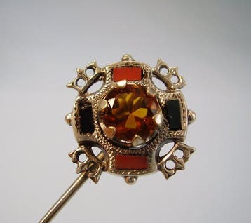 Zonder minimumprijs - Broche Zilver - 3.40ct. tw. Citrien -
