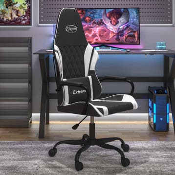 vidaXL Gamestoel kunstleer zwart en wit, Huis en Inrichting, Bureaustoelen, Verzenden, Nieuw, Wit