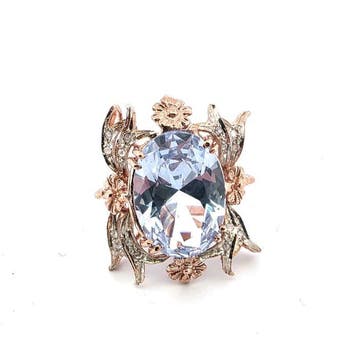 Zonder minimumprijs - Ring - 9 kt. Roségoud, Zilver -, Nieuw