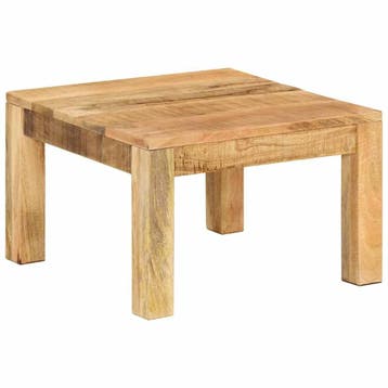 vidaXL Salontafel 55x55x35 cm massief mangohout, 50 tot 100 cm, Verzenden, Vierkant, Nieuw